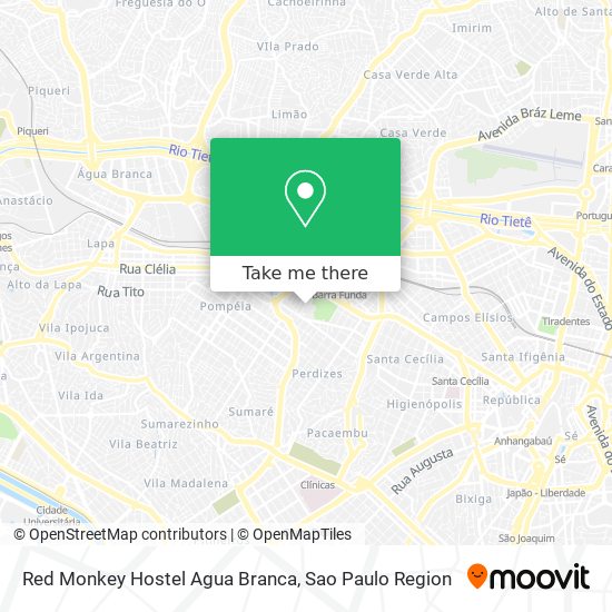 Red Monkey Hostel Agua Branca map