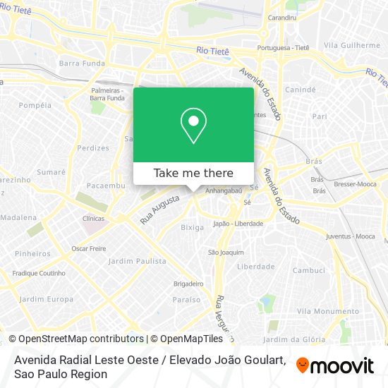 Avenida Radial Leste Oeste / Elevado João Goulart map