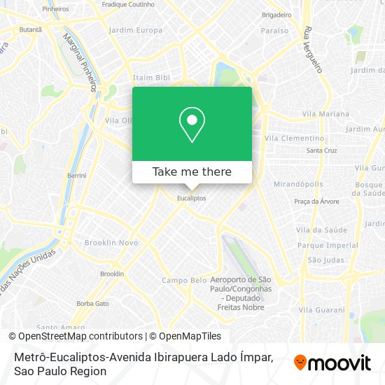 Mapa Metrô-Eucaliptos-Avenida Ibirapuera Lado Ímpar