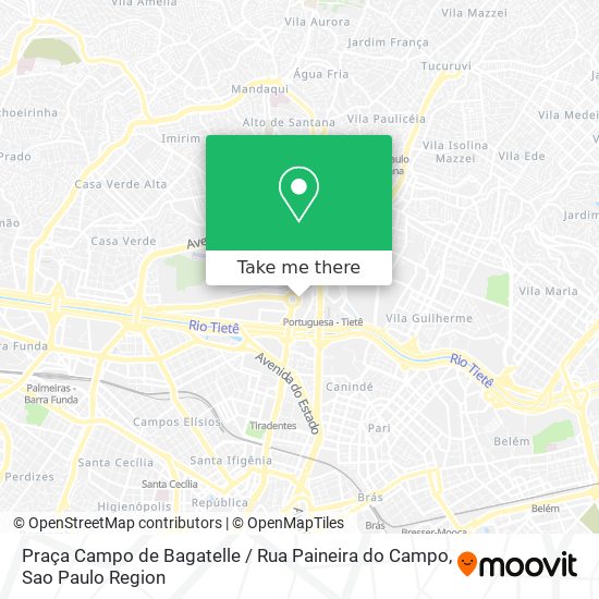 Praça Campo de Bagatelle / Rua Paineira do Campo map