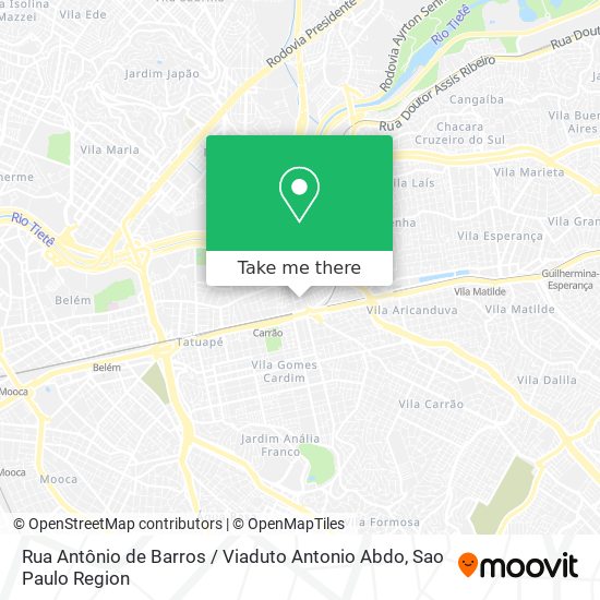 Rua Antônio de Barros / Viaduto Antonio Abdo map