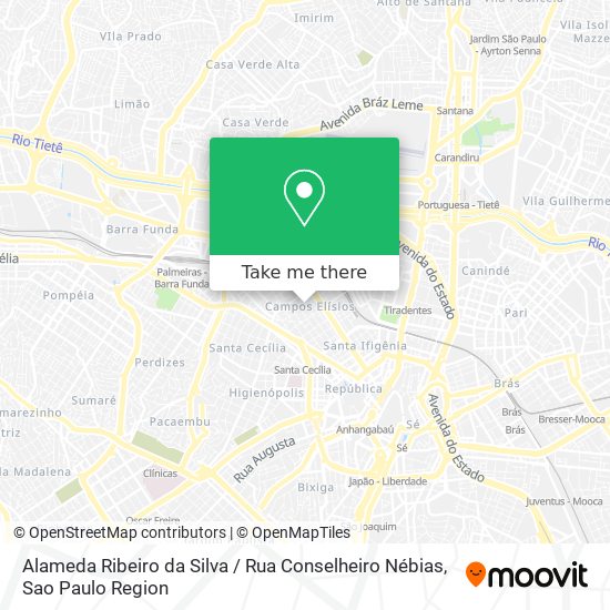 Alameda Ribeiro da Silva / Rua Conselheiro Nébias map