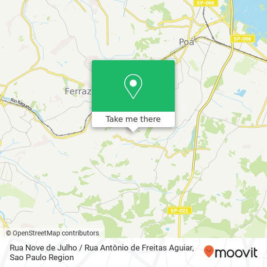 Mapa Rua Nove de Julho / Rua Antônio de Freitas Aguiar