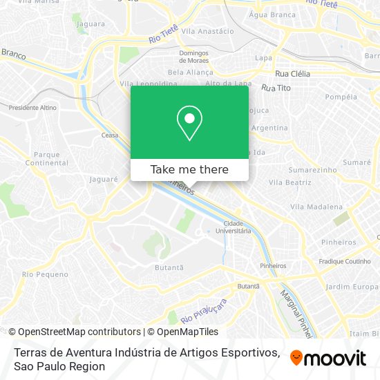 Terras de Aventura Indústria de Artigos Esportivos map