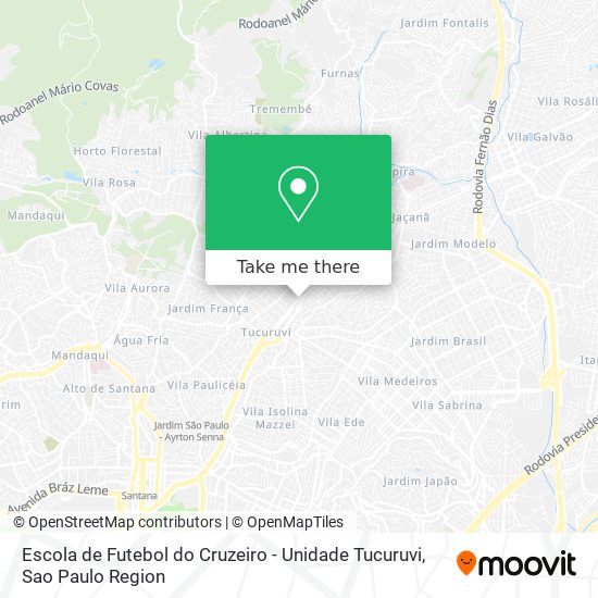 Escola de Futebol do Cruzeiro - Unidade Tucuruvi map