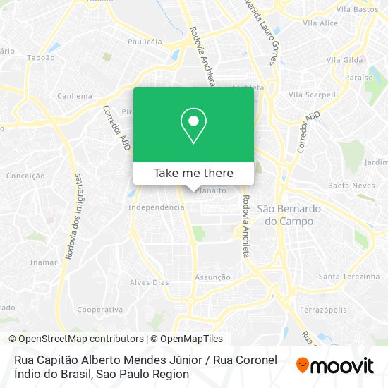 Mapa Rua Capitão Alberto Mendes Júnior / Rua Coronel Índio do Brasil