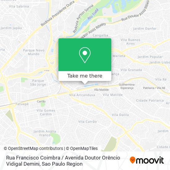 Rua Francisco Coimbra / Avenida Doutor Orêncio Vidigal Demini map