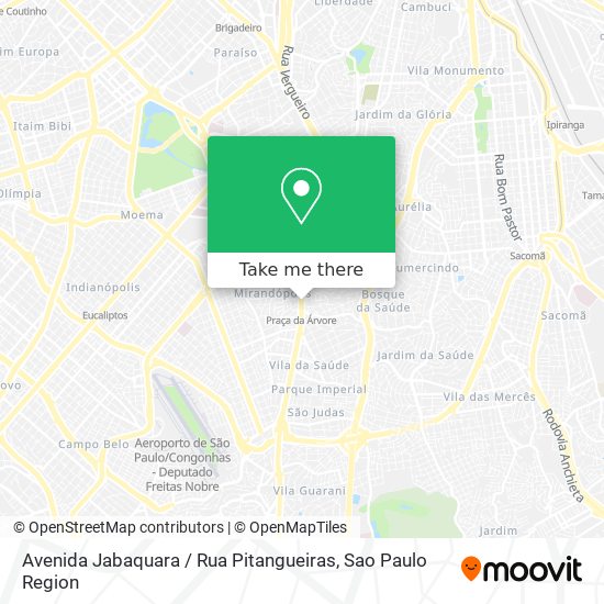 Mapa Avenida Jabaquara / Rua Pitangueiras