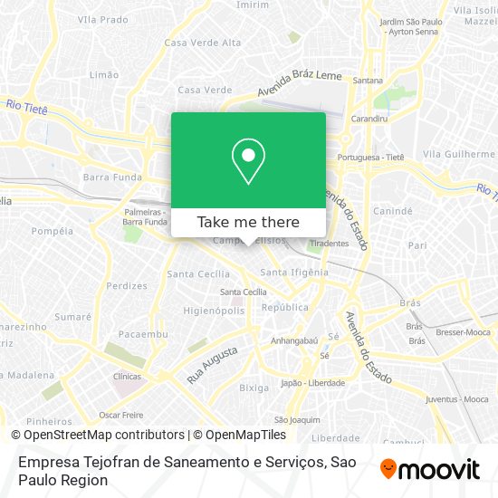 Mapa Empresa Tejofran de Saneamento e Serviços