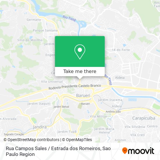 Rua Campos Sales / Estrada dos Romeiros map