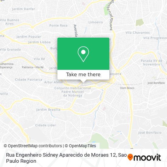 Mapa Rua Engenheiro Sidney Aparecido de Moraes 12