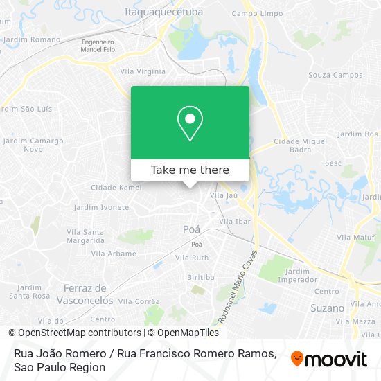 Mapa Rua João Romero / Rua Francisco Romero Ramos