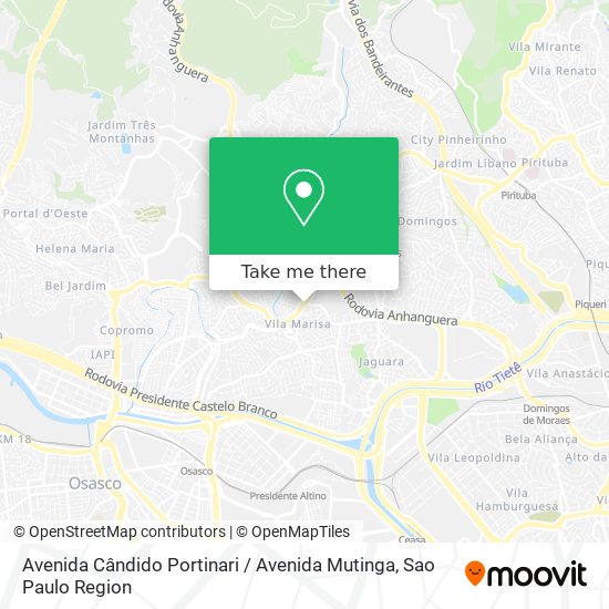 Avenida Cândido Portinari / Avenida Mutinga map