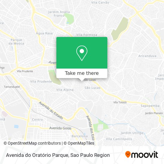 Avenida do Oratório Parque map