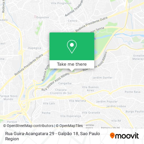 Mapa Rua Guira-Acangatara 29 - Galpão 18