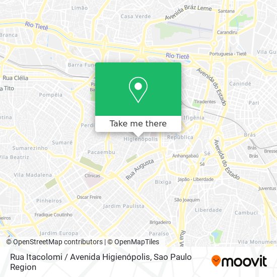 Mapa Rua Itacolomi / Avenida Higienópolis