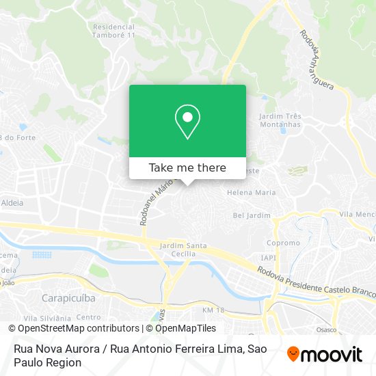 Mapa Rua Nova Aurora / Rua Antonio Ferreira Lima