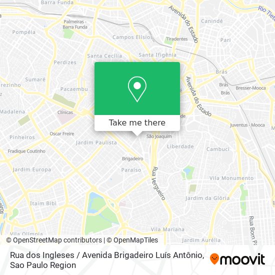 Rua dos Ingleses / Avenida Brigadeiro Luís Antônio map