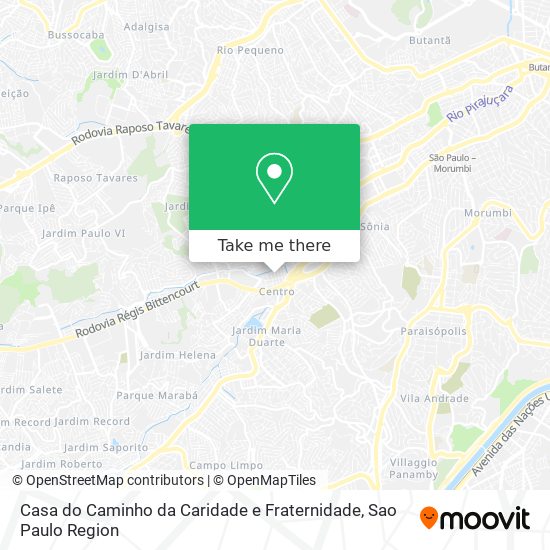 Casa do Caminho da Caridade e Fraternidade map