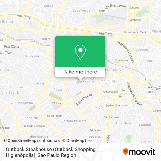 Mapa Outback Steakhouse (Outback Shopping Higienópolis)