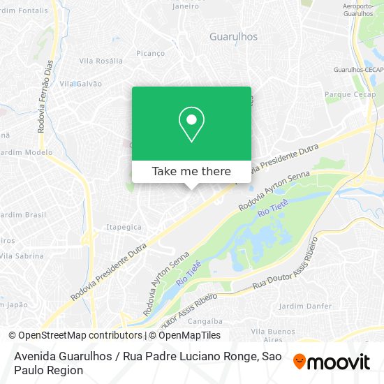 Mapa Avenida Guarulhos / Rua Padre Luciano Ronge