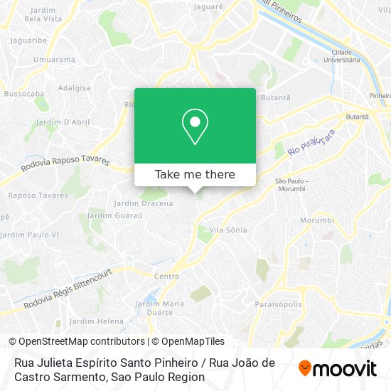 Mapa Rua Julieta Espírito Santo Pinheiro / Rua João de Castro Sarmento