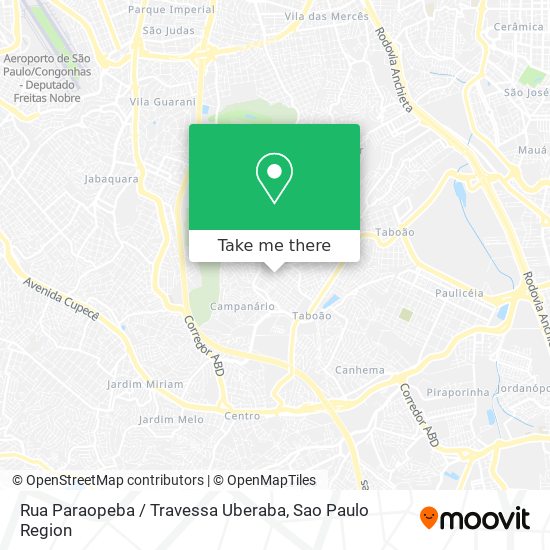 Mapa Rua Paraopeba / Travessa Uberaba
