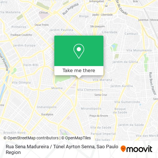 Mapa Rua Sena Madureira / Túnel Ayrton Senna