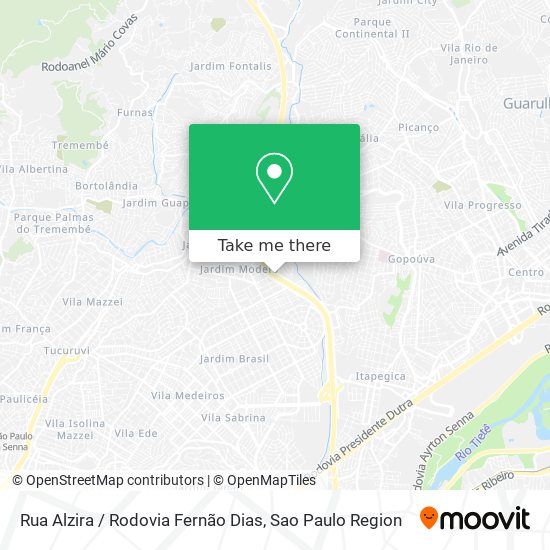 Rua Alzira / Rodovia Fernão Dias map