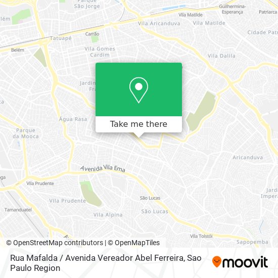 Mapa Rua Mafalda / Avenida Vereador Abel Ferreira