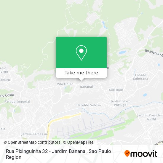 Rua Pixinguinha 32 - Jardim Bananal map
