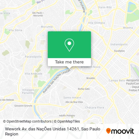 Mapa Wework Av. das NaçÕes Unidas 14261