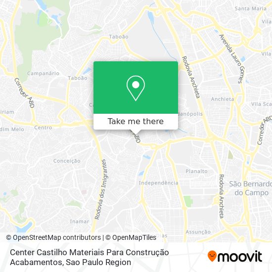 Mapa Center Castilho Materiais Para Construção Acabamentos