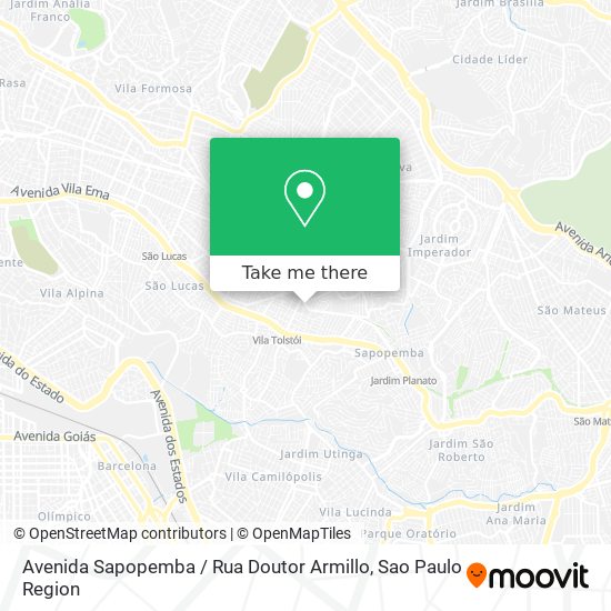 Avenida Sapopemba / Rua Doutor Armillo map