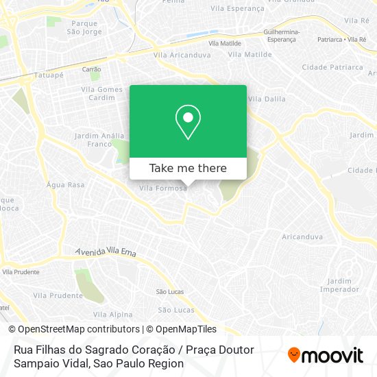 Mapa Rua Filhas do Sagrado Coração / Praça Doutor Sampaio Vidal