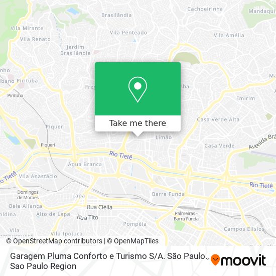 Mapa Garagem Pluma Conforto e Turismo S / A. São Paulo.