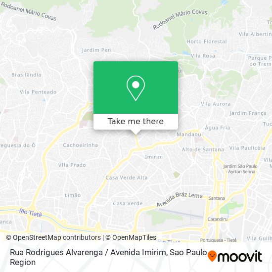 Mapa Rua Rodrigues Alvarenga / Avenida Imirim
