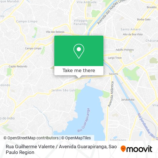 Mapa Rua Guilherme Valente / Avenida Guarapiranga