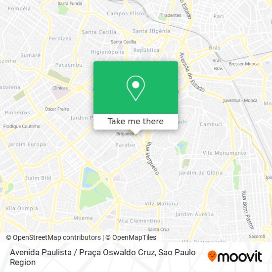 Mapa Avenida Paulista / Praça Oswaldo Cruz