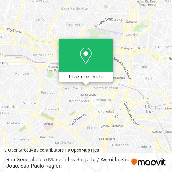 Rua General Júlio Marcondes Salgado / Avenida São João map