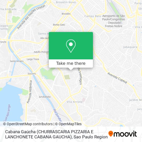 Mapa Cabana Gaúcha (CHURRASCARIA PIZZARIA E LANCHONETE CABANA GAUCHA)