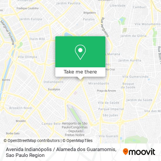 Mapa Avenida Indianópolis / Alameda dos Guaramomis