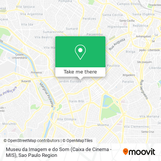 Mapa Museu da Imagem e do Som (Caixa de Cinema - MIS)
