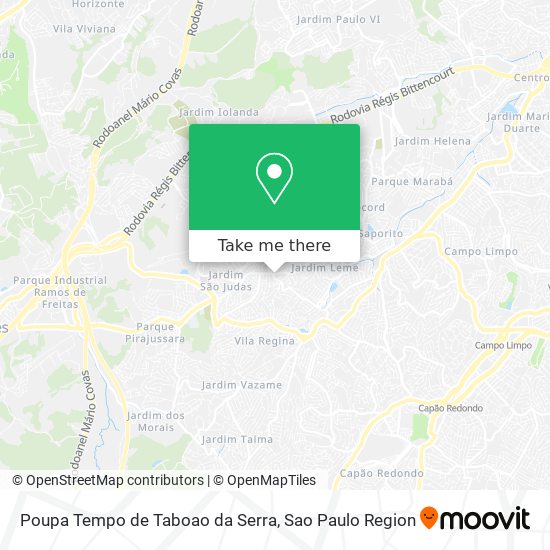 Mapa Poupa Tempo de Taboao da Serra