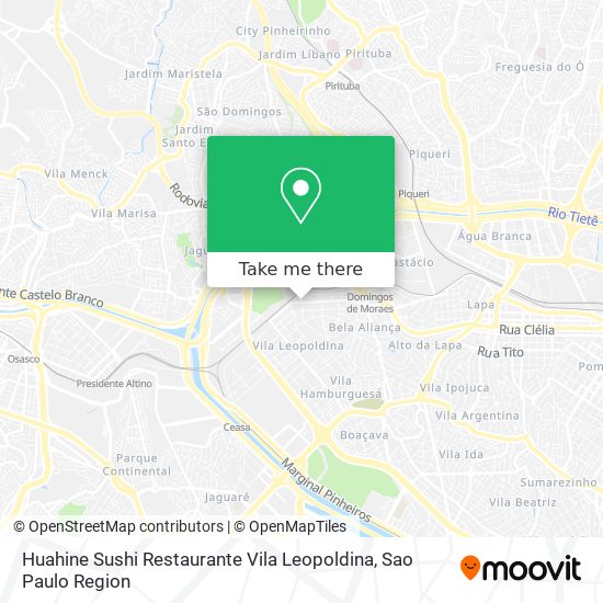 Huahine Sushi Restaurante Vila Leopoldina map