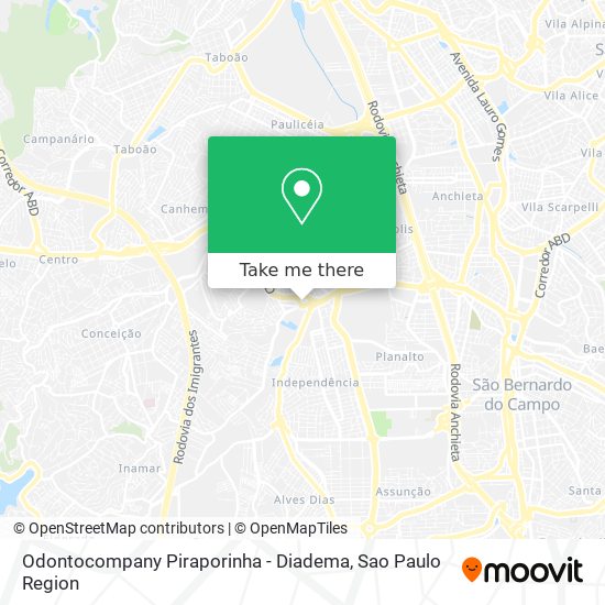 Mapa Odontocompany Piraporinha - Diadema