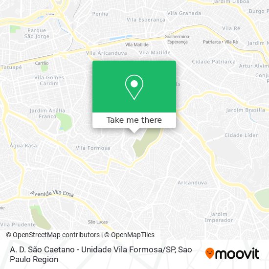 A. D. São Caetano - Unidade Vila Formosa / SP map