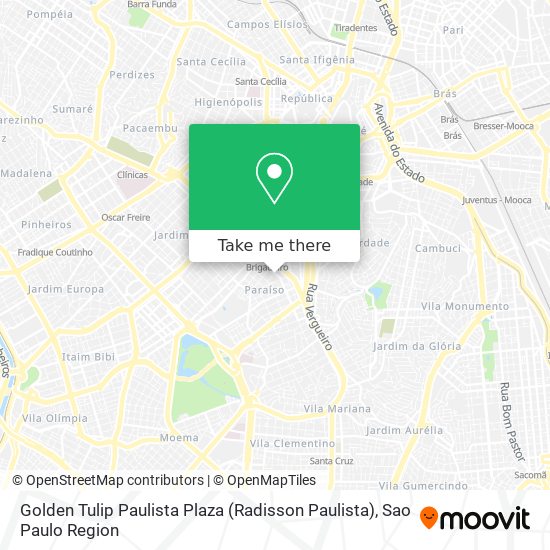 Mapa Golden Tulip Paulista Plaza (Radisson Paulista)