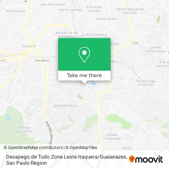 Mapa Desapego de Tudo Zona Leste Itaquera / Guaianazes