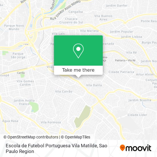 Mapa Escola de Futebol Portuguesa Vila Matilde